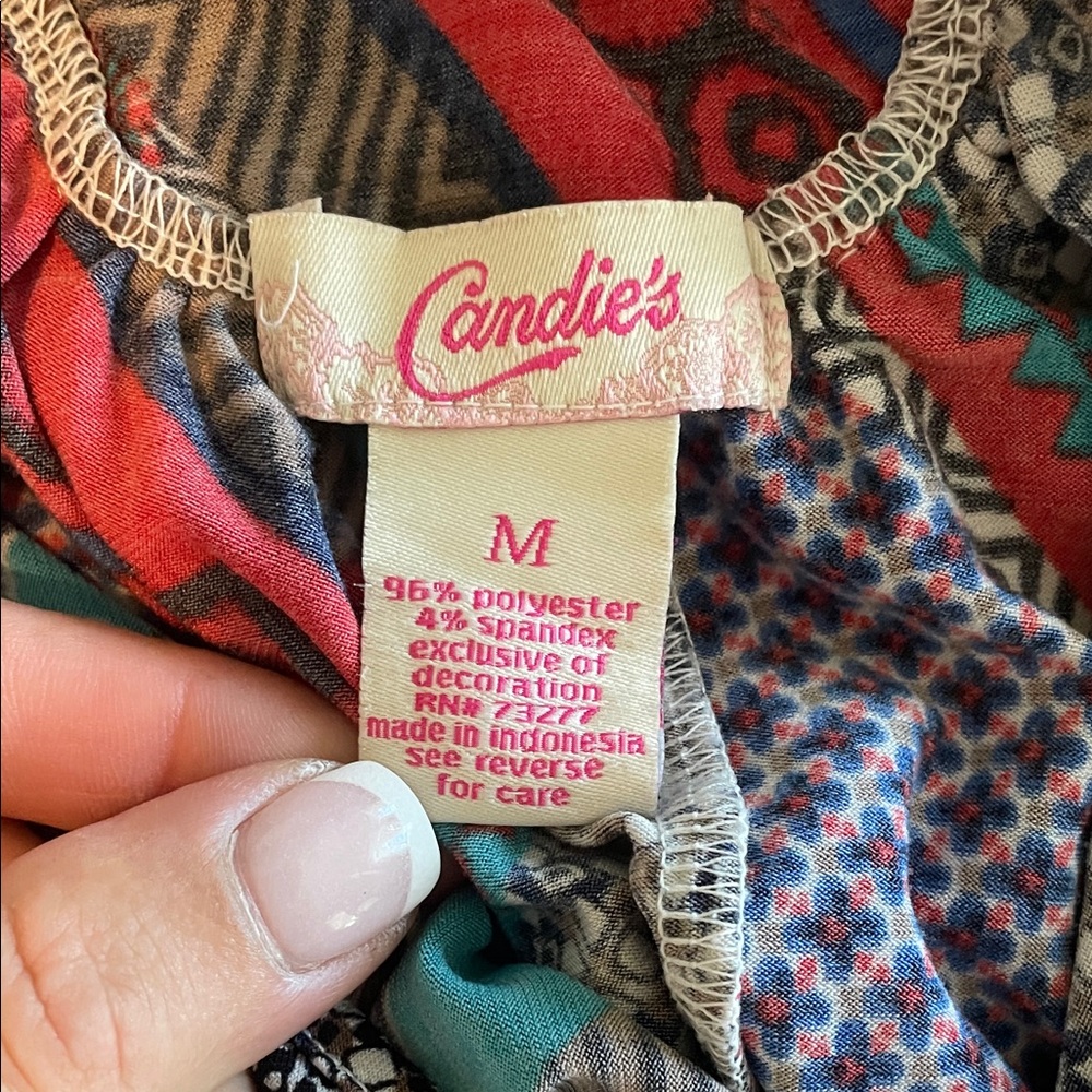 Candie's Multicolor Patchwork Tank Top - image 5
